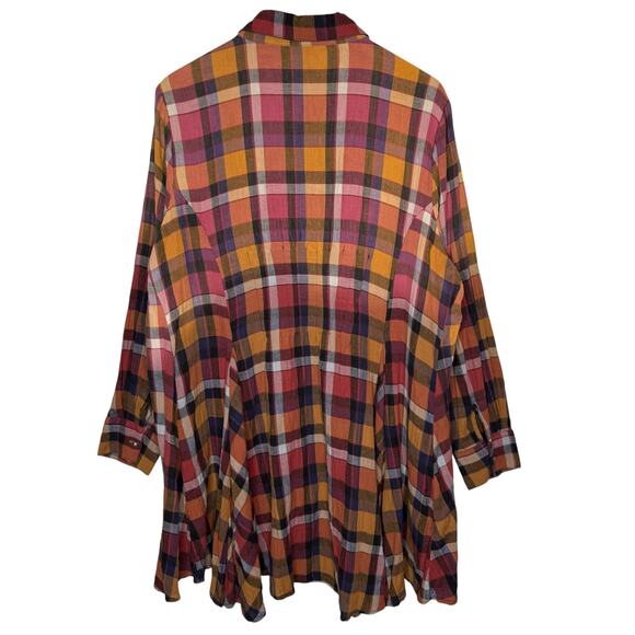 Soft‎ Surroundings Plaid Button Front Tunic - Picture 4 of 6